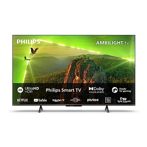 Philips 4K LED Smart Ambilight TV|PUS8118|70 Pulgadas|UHD 4K TV|60 Hz|P5 Picture Engine|HDR10+|Smart TV|Dolby Atmos|Altavoces de 20 W|Soporte|Prime|Netflix|Youtube|Google Assistant|Alexa