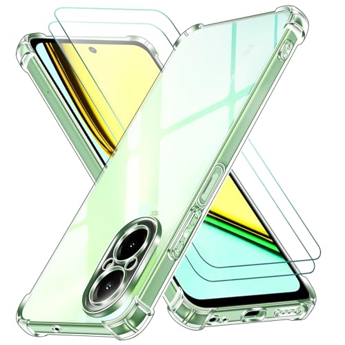 ivoler 3 in 1 Funda para Realme C67 4G con 2 Piezas Cristal Templado